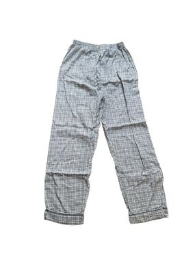 Comfort Zone Vintage Men’s Plaid Fleece Pajama Pants Size Small Blue White